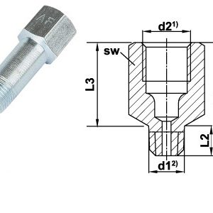 NS100-125 M6x1 M/F Steel Extension Piece - 57.5mm-0